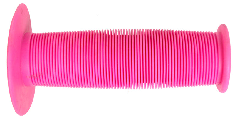 Pink BMX Turbo Handlebar Grips for Bikes & Scooters (Set of 2) - A pair of high flange design, durable kraton rubber grips suitable for enhancing the comfort and style of bike or scooter handlebars.