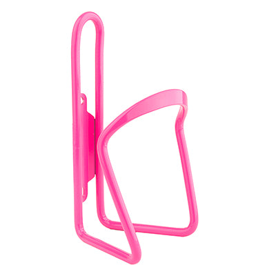 Pink Bottle Carrier for Bikes & Scooters: a sturdy, lightweight alloy holder designed to secure bottles on bicycles and scooters.