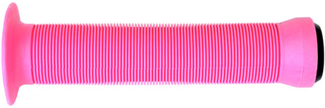 Pink Circle Handlebar Grips for Bikes & Scooters (Set of 2), featuring a high flange design and made from durable kraton rubber, displayed in close-up.