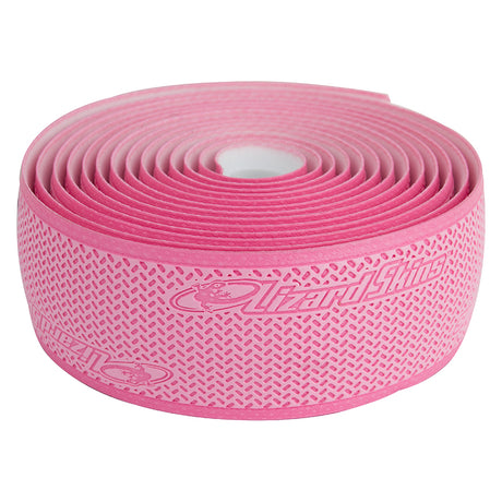 Pink Dura Soft Polymer Handlebar Tape for Bikes & Scooters; a roll of ultra-lightweight, durable, and comfortable pink tape offering supreme grip in all conditions, suitable for handlebars.