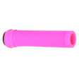 Pink Long Neck SL BMX Handlebar Grips for Bikes & Scooters, featuring a close-up of the pink handlebar with a black rubber grip, showcasing the classic mushroom style and flangeless design.