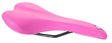 Pink Pro Uno Saddle Seat for Bikes & Scooters featuring a pink surface with a black metal frame, ergonomic relief center section, and full chromoly rails.