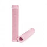 Have A Bike Day Handlebar Grips for Bikes & Scooters, featuring a close-up of a single pink, flangeless, rubber grip with an articulated radial rib pattern for enhanced grip and shock absorption.