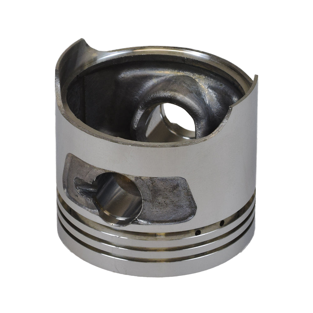 Piston for the 90cc Baja Wilderness WD90 ATV, featuring a silver cylinder design with a central hole, integral for ATVs with VIN starting with LE8S.