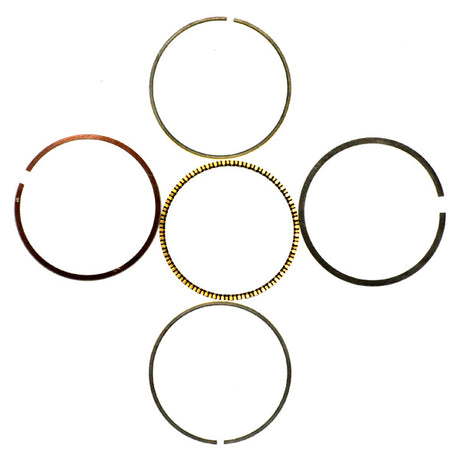 Complete Piston Ring Kit for the Baja 90 (BA90) ATV, showing a group of circular piston rings, including a close-up of one broken ring, essential for ATV maintenance.