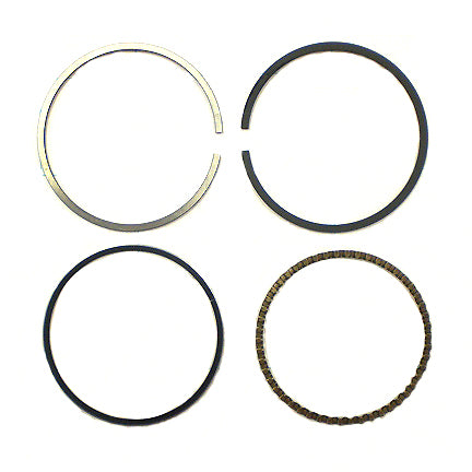 Piston Ring Set for the 70cc Baja Dirt Runner DR70 Dirt Bike, featuring multiple circular metal rings arranged together, designed for compatibility with various 70cc dirt bikes and ATVs.