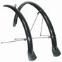 Polycarbonate Fender Set (Front & Back) featuring black bike fenders with metal straps and stainless steel stays, designed for 26 or 700c wheels, ideal for all-weather protection on bikes or scooters.