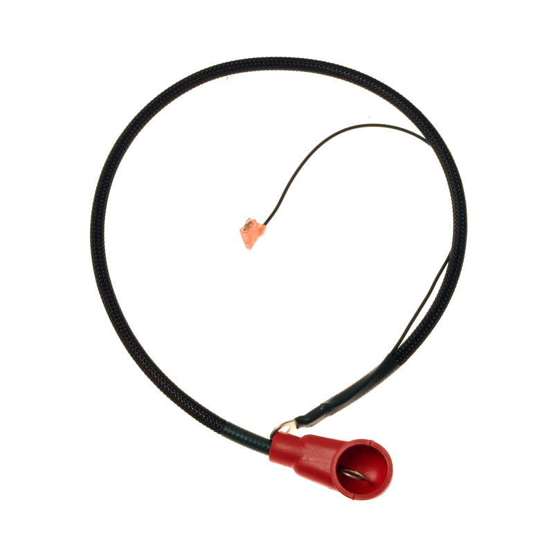 Positive Battery Cable for the Pride Wrangler (PMV600/PMV620) mobility scooter, featuring a red end, designed for easy installation and optimal electrical conductivity.