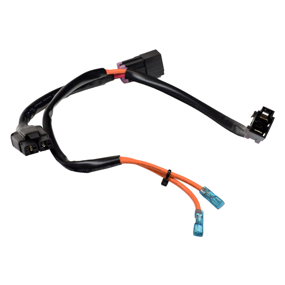 Power Cable for the Shoprider Streamer Sport, showing black and orange electrical wires and heat-shrink tubing, designed for replacing damaged or defective cables in power chairs.