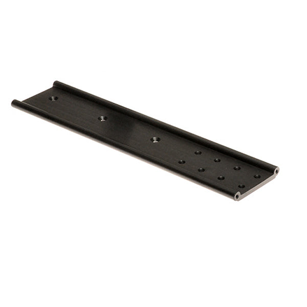 Inner Slide Extrusion for the Articulating Footplate on Jazzy and Quantum Power Chairs, featuring a black metal bar with multiple holes, suitable for left or right side use.