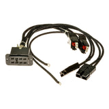 Power Interface Harness for the Jazzy 1101, 1121, and 1121 HD featuring black electrical wires with connectors, shown in a close-up view emphasizing the detailed cable and connector design.