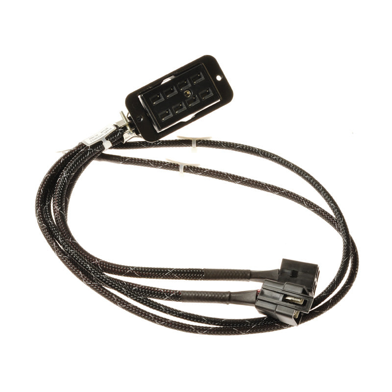 Power Interface Harness for the Jazzy 1100, 1104, 1120, and 1170XL, featuring a black cable with a black plastic connector, essential for linking the electronics tray assembly.