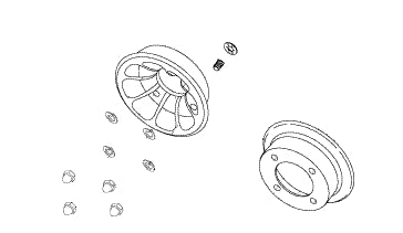 Pride Hurricane Front Rim Assembly (Black) featuring a detailed drawing of a wheel, highlighting the 5 interior rim, valve cap, 6 wheel rim, and accompanying washers, nuts, and valve stem slip cover.