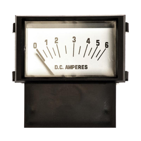 Close-up of a horizontal Panel Mount Ammeter for Pride Mobility Scooters, showing detailed meter readings and dial, used on various Pride and Jazzy brand scooters and power chairs.