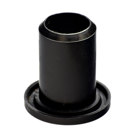 2 Seat Post Bushing for Pride Mobility Scooters, showing a close-up of a black plastic tube with a black ring, designed to fit atop the scooter's seat post.