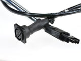 Close-up of the XLR Offboard Charging Port for Pride Legend XL (SC3450) mobility scooter, showing the female socket with 3 pins, attached wires, and wiring harness.