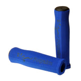 Close-up of the Propalm Handlebar Grip Set for Mobility Scooters, showcasing a blue, high-density grip with a textured surface, designed for 7/8 handlebars.