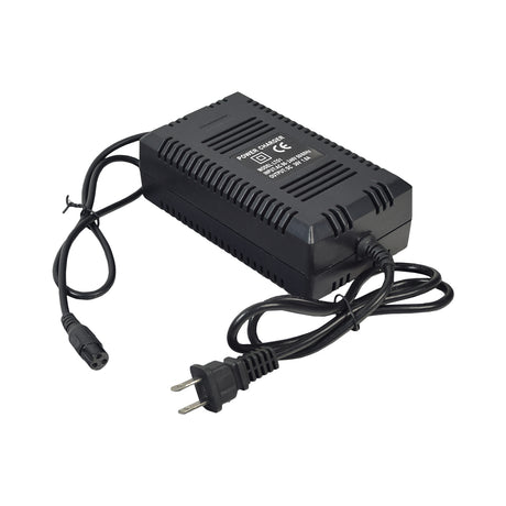 36 Volt 1.6 Amp 3-Prong Battery Charger for the Minimoto Go-Kart (Standard), featuring a compact black power supply with attached wires and a 3-prong connector, ideal for electric go-kart models.