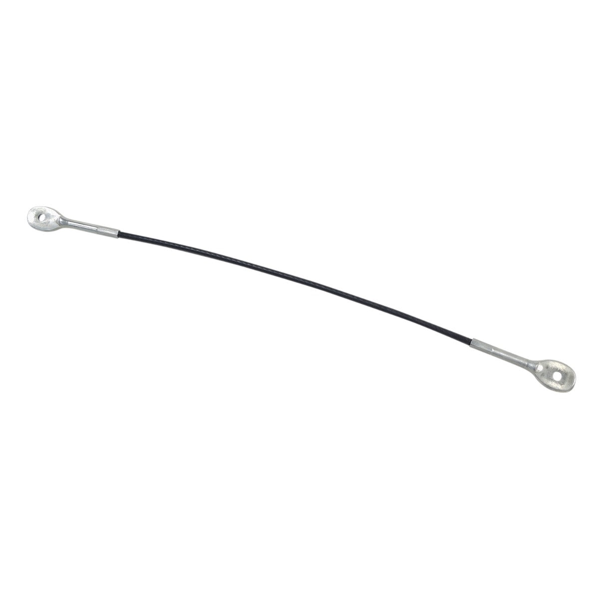 20 Eyelet Cable for the Invacare Get-U-UP Patient Lift, showcasing robust eyelets on both ends, essential for the mast assembly, primarily black and silver in color.