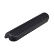 Full Length Waterfall Armrest for Invacare Power Chairs, a black urethane accessory, shown with mounting screws, designed for right or left side use, measuring 13 long and 2-5/8 wide.