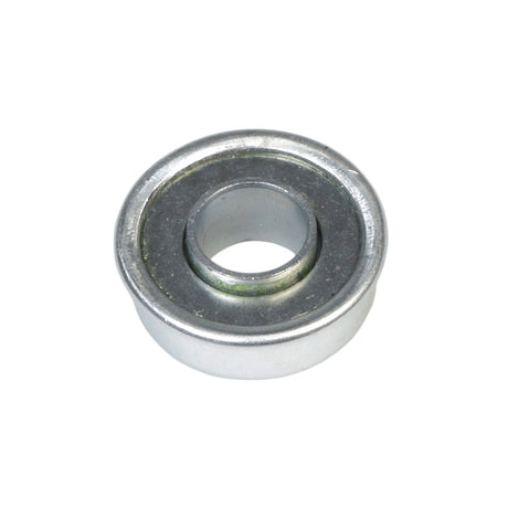 1/2 Caster Flange Bearing for Invacare Wheelchairs: A round metal object with a 1/2 hole, designed to allow the caster fork to pivot.