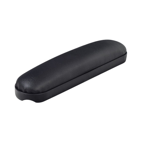 Desk Length Armrest Pad for the Invacare P9000 XDT Power Chair, featuring a sleek, black leather cover.