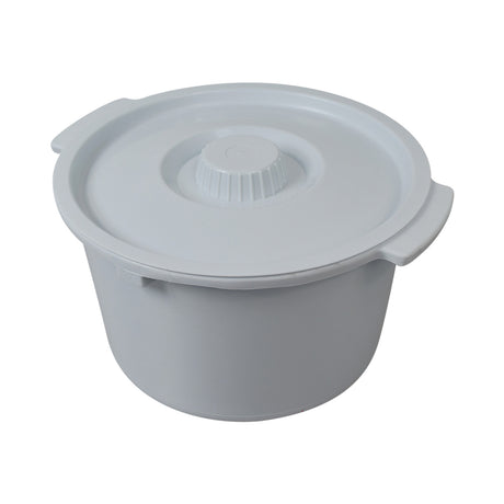 Pail with Lid for the Invacare Commode, shown as a white plastic container with a matching lid, designed for easy cleaning and compatibility with Invacare 9630, 9650, and 9669 commodes.