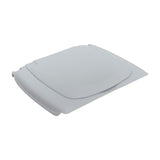 Toilet Seat with Lid for the Invacare Commode, shown as a white rectangular object with a snap-on lid, designed to fit Invacare 9630 and 9650 models.