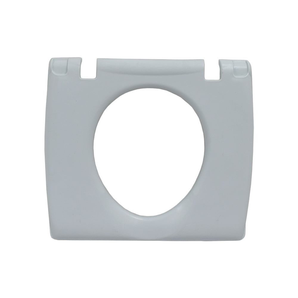 Toilet Seat with Lid for the Invacare Commode, shown as a white plastic seat with a hole in the middle, designed to fit the Invacare 9630 and 9650 models.