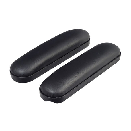 Desk Length Vinyl Armrest Pads for Invacare Power Chairs (Set of 2) shown, highlighting smooth, black, contoured design suitable for ASBA style seating.