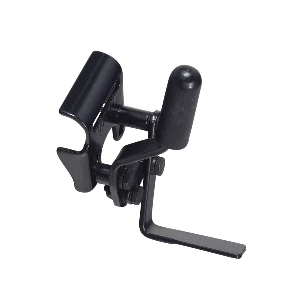 Wheel Lock Assembly for the Invacare Tracer SX5 Wheelchair, featuring a black metal object with a handle, designed for left or right side configuration, including a rubber tip handle knob.