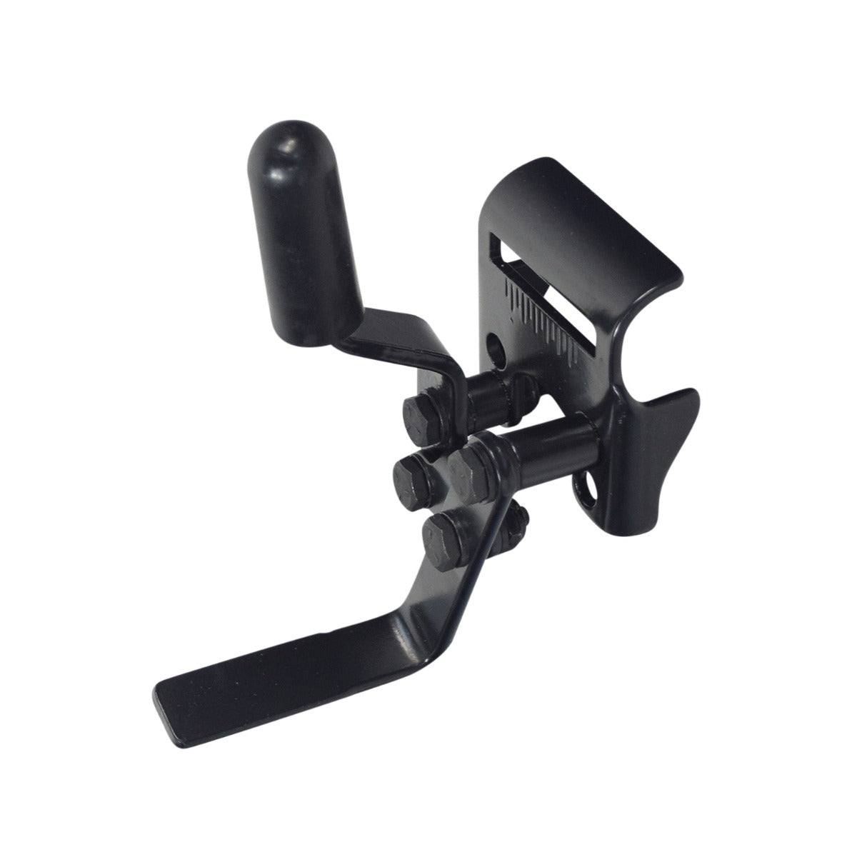 Wheel Lock Assembly for the Invacare Tracer SX5 Wheelchair, featuring a black metal handle and rubber tip knob. Suitable for left or right side configurations, not interchangeable.