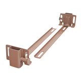 Crossbrace Assembly & Hand Rail Receivers for Invacare Homecare Beds with CareGuard Half-Length Rail 6640 (1082477), featuring a brown metal bracket with holes and screws for mounting. Rails and additional hardware not included.