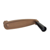 Hi/Low Crank for Invacare Homecare Beds (1157942), featuring a brown plastic handle with a black cylindrical attachment, essential for adjusting bed elevation manually or during power outages.