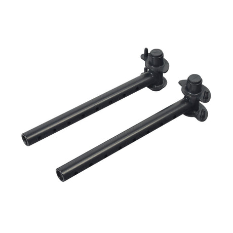 Leg Rest Hanger Assembly for Invacare Pronto M50, M51, & M91 with SureStep Power Chairs, featuring a pair of black metal rods and mounting hardware, essential for power chair leg rests.