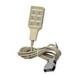 6-Button Hand Control Pendant for the Invacare Non-IVC Full Electric Homecare Bed (7001M297), featuring six buttons for head, feet, and elevation adjustments, with a 9-pin rectangular connector and attached cable.