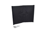 20x15-19 Black Nylon Seat Back Upholstery for Invacare 9000 Series Wheelchairs, featuring a black fabric panel with screws for easy attachment.