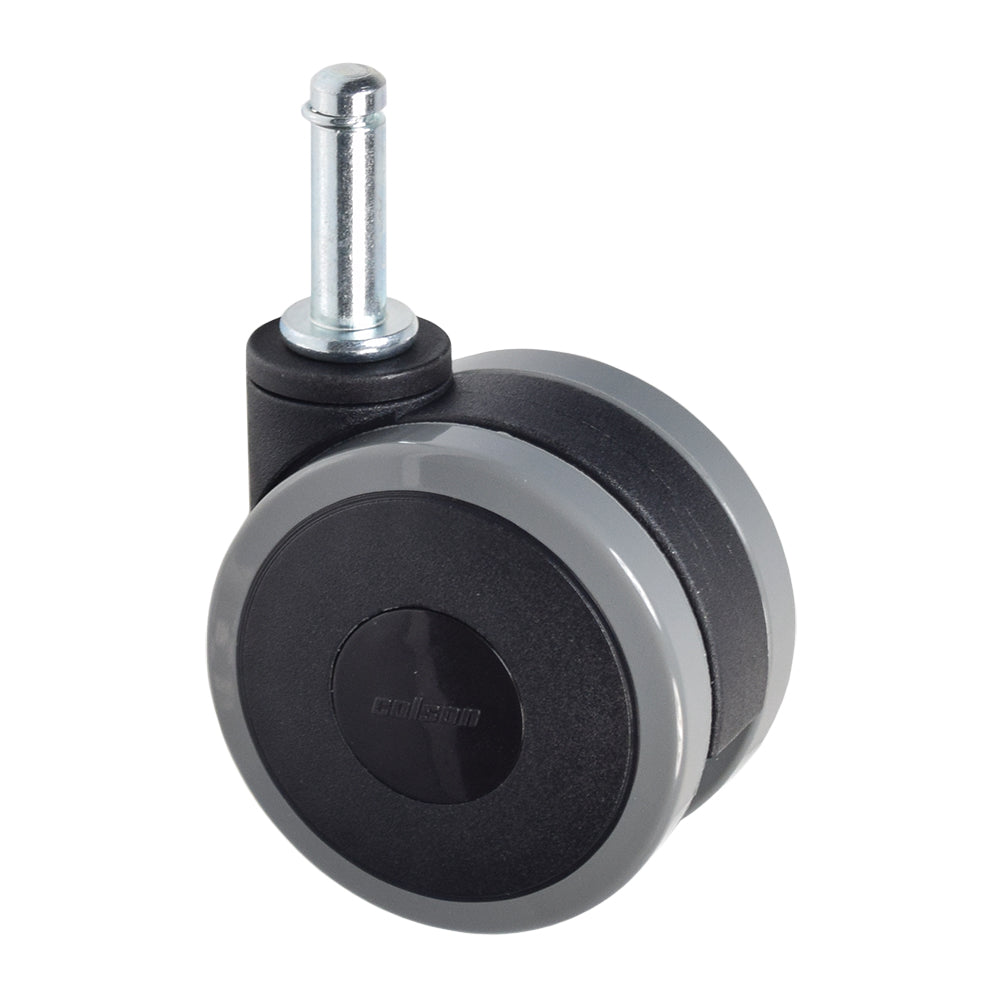 3 Caster Wheel without Brake for the Invacare IH720 Hospital Bed, featuring a black and grey wheel with a metal stem, designed for easy bed mobility without locking capability.