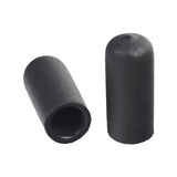 Close-up of the Black Rubber Tips for 5/8 Round Invacare Style Wheelchair Wheel Locks Extensions, showing the cylindrical black rubber tip with a hole for engaging or disengaging the wheel lock.