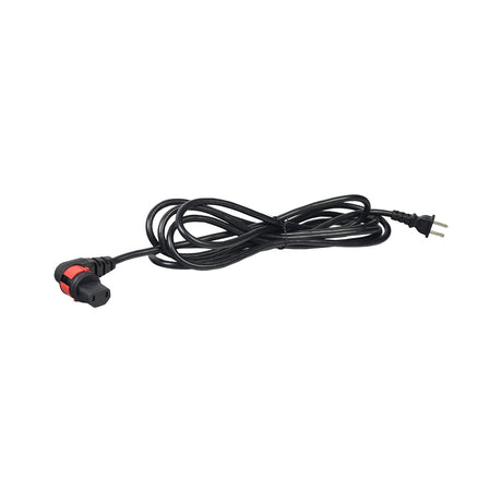 2 Pin 141 Power Cable for the Hi/Lo Motor Assembly for Invacare Full Electric Homecare Beds, displaying a black cord with a 2-pin male plug on one end and a 90-degree female plug on the other.