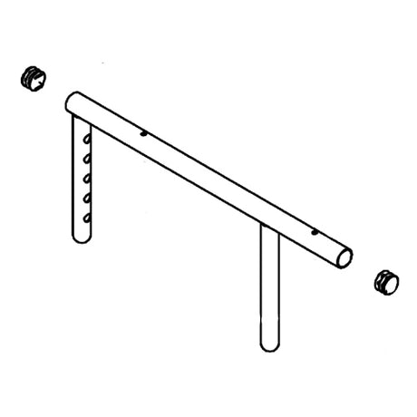 Desk Length Armrest Tube for Invacare Pronto, Storm, & TDX Series Power Chairs; line drawing shows a height-adjustable steel pipe for desk length armrest pad, usable on either side.