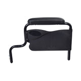 Desk Length Armrest Assembly for the Invacare 9000 SL Wheelchair, featuring a black armrest pad, metal frame, curved front tube, clothing guard, and torsion spring.