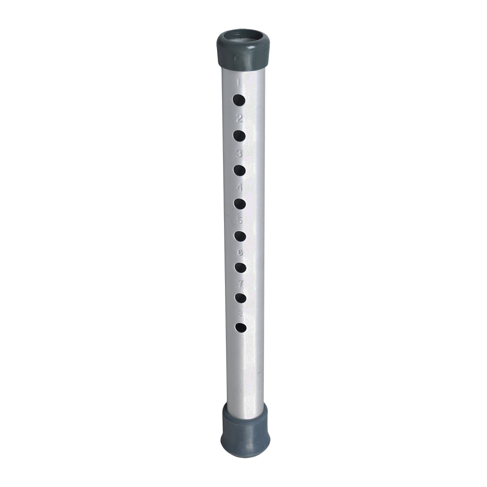 13 Riser Extension for Invacare 6291 Series Walkers (Set of 4) - close-up of metal pole and white object, showcasing the extension's structure for height adjustments on compatible walkers.