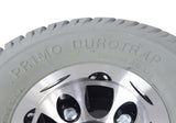 Close-up of the 3.00-4 (10x3, 260x85) Foam-Filled Drive Wheel Assembly for Invacare Pronto Power Chairs, showing the tire's tread and rim details prominently.