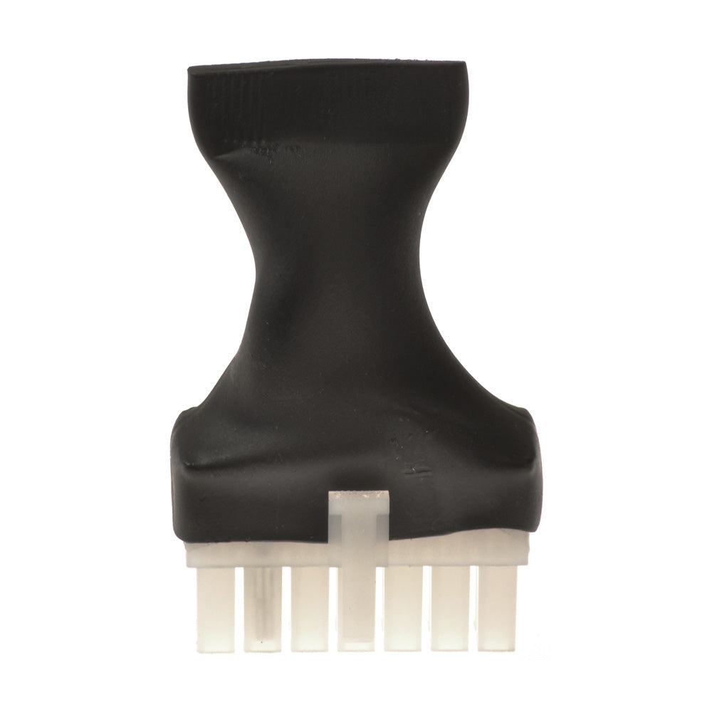 Q-Logic Harness Run Plug for the Jazzy 614 and J6 Power Chairs, featuring a black and white plastic connector tube with a cross detail, essential for Q-Logic system compatibility.