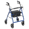 Aluminum Rollator Rolling Walker with Fold Up and Removable Back Support and Padded Seat