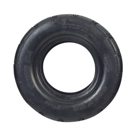 200x75 Scooter Tire with QD122 Tread, featuring a slick design and central hole, suitable for Bladez gas and electric scooters.