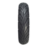 3.50-10 (100/90-10) Tubeless Scooter Tire with QD004 Tread, showcasing a close-up view of the detailed tread pattern, ideal for both vintage and modern scooters.