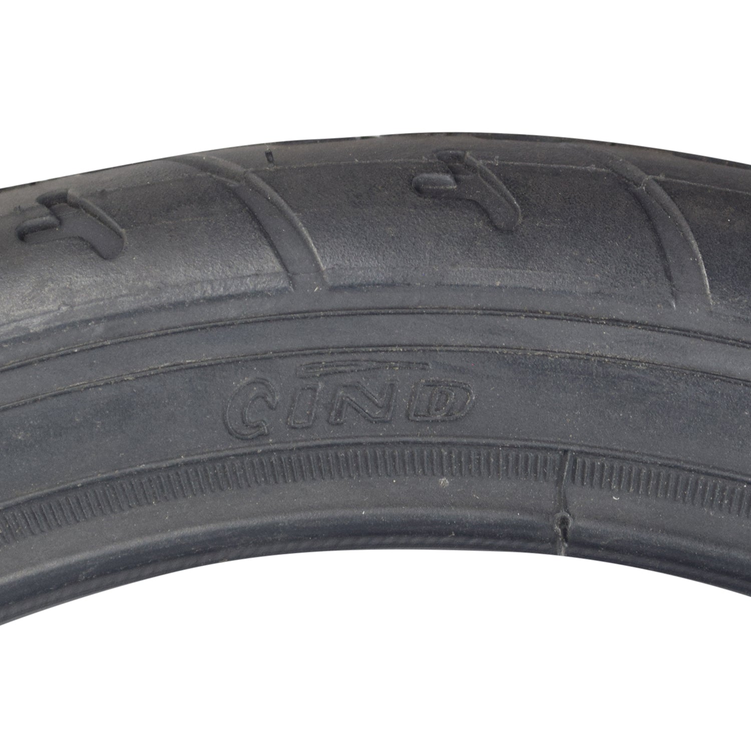 14x1.50 (40-254) Tire with Q209 Tread for the Breezer Itzy, featuring a close-up of the tread pattern and sidewall detailing, highlighting the Qind brand and robust design.