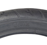 14x1.50 (40-254) Tire with Q209 Tread for the Breezer Itzy, featuring a close-up of the tread pattern and sidewall detailing, highlighting the Qind brand and robust design.